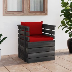 Garden armchair with pine wood cushions by vidaXL, Modular outdoor sofas - Ref: Foro24-3061725, Price: 94,99 €, Discount: %