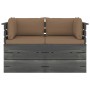 2-Sitzer-Gartensofa aus Paletten und Kissen aus massivem Kiefernholz von vidaXL, Gartensets - Ref: Foro24-3061739, Preis: 229...