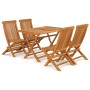 Garden dining set 5 pieces solid teak wood by vidaXL, Garden sets - Ref: Foro24-3059601, Price: 372,99 €, Discount: %