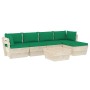 6-piece pallet garden furniture and fir wood cushions by vidaXL, Garden sets - Ref: Foro24-3063509, Price: 429,34 €, Discount: %