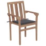 Garden chairs 2 units with anthracite teak wood cushions by vidaXL, Garden chairs - Ref: Foro24-3062208, Price: 242,27 €, Dis...