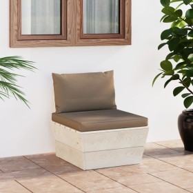 Central sofa made of garden pallets with impregnated fir wood cushions by vidaXL, Modular outdoor sofas - Ref: Foro24-3063368...