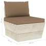 Zentrales Sofa aus Gartenpaletten mit imprägnierten Tannenholzkissen von vidaXL, Modulare Sofas für den Außenbereich - Ref: F...