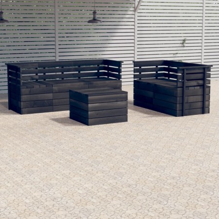 Gartenpalettenmöbel 6 Stk. massives Kiefernholz dunkelgrau von vidaXL, Gartensets - Ref: Foro24-3063748, Preis: 371,34 €, Rab...