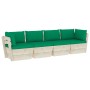 4-seater garden pallet sofa with fir wood cushions by vidaXL, Garden sets - Ref: Foro24-3063449, Price: 290,80 €, Discount: %