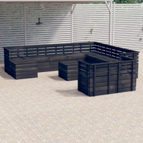 Gartenpalettenmöbel 10 Stück aus massivem dunkelgrauem Kiefernholz von vidaXL, Gartensets - Ref: Foro24-3063764, Preis: 668,9...