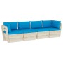 4-Sitzer-Gartensofa aus Paletten mit Kissen aus Tannenholz von vidaXL, Gartensets - Ref: Foro24-3063448, Preis: 430,03 €, Rab...