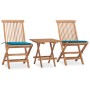 Folding garden dining set 3 pieces teak wood cushions by vidaXL, Garden sets - Ref: Foro24-3063202, Price: 156,99 €, Discount: %