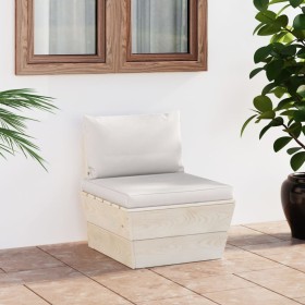 Central pallet sofa for garden with fir wood impregnated cushions by vidaXL, Modular outdoor sofas - Ref: Foro24-3063362, Pri...