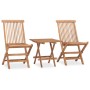 Folding garden dining set 3 pieces teak wood cushions by vidaXL, Garden sets - Ref: Foro24-3063215, Price: 159,83 €, Discount: %