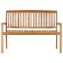 Stackable garden bench and cushion solid teak wood 128.5 cm by vidaXL, garden benches - Ref: Foro24-3063304, Price: 190,07 €,...