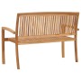 Stackable garden bench and cushion solid teak wood 128.5 cm by vidaXL, garden benches - Ref: Foro24-3063304, Price: 190,07 €,...