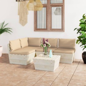 5-piece pallet garden furniture and fir wood cushions by vidaXL, Garden sets - Ref: Foro24-3063483, Price: 334,95 €, Discount: %