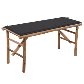 Folding garden bench with bamboo cushion 118 cm by vidaXL, garden benches - Ref: Foro24-3063849, Price: 75,99 €, Discount: %