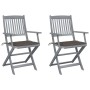 Folding garden chairs 2 pcs cushions solid acacia wood by vidaXL, Garden chairs - Ref: Foro24-3064490, Price: 120,42 €, Disco...