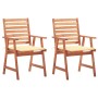 Garden dining chairs and cushions 2 pcs solid acacia wood by vidaXL, Garden chairs - Ref: Foro24-3064322, Price: 132,50 €, Di...