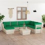 8-piece pallet garden furniture and fir wood cushions by vidaXL, Garden sets - Ref: Foro24-3063641, Price: 545,96 €, Discount: %