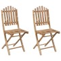 Folding garden chairs with cushions 2 units bamboo by vidaXL, Garden chairs - Ref: Foro24-3064007, Price: 102,93 €, Discount: %