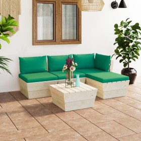 5-piece pallet garden furniture and fir wood cushions by vidaXL, Garden sets - Ref: Foro24-3063461, Price: 274,99 €, Discount: %