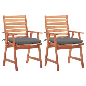 Garden dining chairs 2 pcs solid acacia wood and cushions by vidaXL, Garden chairs - Ref: Foro24-3064336, Price: 131,15 €, Di...