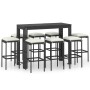 9-piece garden bar set with black PE rattan cushions by vidaXL, Garden sets - Ref: Foro24-3064790, Price: 382,99 €, Discount: %