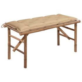 Folding garden bench with bamboo cushion 118 cm by vidaXL, garden benches - Ref: Foro24-3063867, Price: 76,99 €, Discount: %