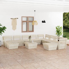 Garden pallet furniture 11 pcs impregnated fir wood by vidaXL, Garden sets - Ref: Foro24-3063733, Price: 529,27 €, Discount: %