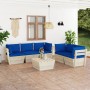 6-piece pallet garden furniture and fir wood cushions by vidaXL, Garden sets - Ref: Foro24-3063526, Price: 455,79 €, Discount: %