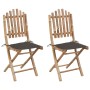 Folding garden chairs 2 units bamboo with cushions by vidaXL, Garden chairs - Ref: Foro24-3063995, Price: 112,40 €, Discount: %