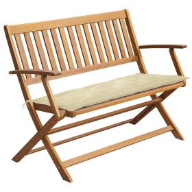 Solid acacia wood garden bench with cushion 120 cm by vidaXL, garden benches - Ref: Foro24-3064256, Price: 132,75 €, Discount: %