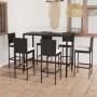 Garden table and high stools with cushions, 7-piece set, black PE rattan by vidaXL, Garden sets - Ref: Foro24-3064834, Price:...