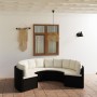 6-teiliges Gartensofa-Set und schwarze synthetische Rattankissen von vidaXL, Gartensets - Ref: Foro24-3064894, Preis: 497,90 ...