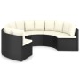 6-teiliges Gartensofa-Set und schwarze synthetische Rattankissen von vidaXL, Gartensets - Ref: Foro24-3064894, Preis: 497,90 ...