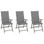 Reclining garden chairs 3 pcs solid acacia wood cushions by vidaXL, Garden chairs - Ref: Foro24-3064729, Price: 224,21 €, Dis...