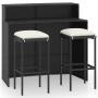 3-piece garden bar furniture set and black cushions by vidaXL, Garden sets - Ref: Foro24-3064873, Price: 256,70 €, Discount: %