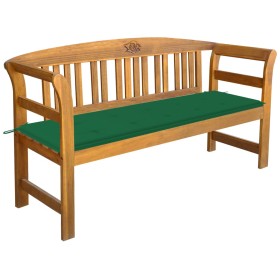 Banco de jardín con cojín madera maciza de acacia 157 cm de vidaXL, Bancos de jardín - Ref: Foro24-3064271, Precio: 172,79 €,...