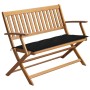 Solid acacia wood garden bench with cushion 120 cm by vidaXL, garden benches - Ref: Foro24-3064261, Price: 142,94 €, Discount: %