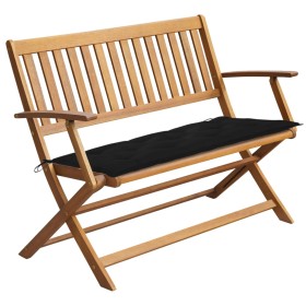 Solid acacia wood garden bench with cushion 120 cm by vidaXL, garden benches - Ref: Foro24-3064261, Price: 143,11 €, Discount: %