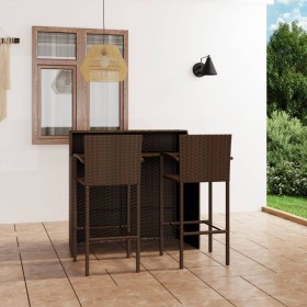 Brown 3-piece garden bar furniture set by vidaXL, Garden sets - Ref: Foro24-3064885, Price: 294,88 €, Discount: %