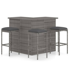 4-piece garden bar set and gray synthetic rattan cushions by vidaXL, Garden sets - Ref: Foro24-3064924, Price: 376,99 €, Disc...