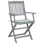 Folding garden chairs 2 pcs solid acacia wood and cushions by vidaXL, Garden chairs - Ref: Foro24-3064494, Price: 100,07 €, D...