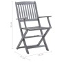 Folding garden chairs 2 pcs solid acacia wood and cushions by vidaXL, Garden chairs - Ref: Foro24-3064494, Price: 100,07 €, D...