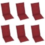 Garden chairs 6 pcs solid teak wood red red cushions by vidaXL, Garden chairs - Ref: Foro24-3065569, Price: 628,72 €, Discoun...