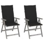 Reclining garden chairs and cushions 2 units solid acacia wood by vidaXL, Garden chairs - Ref: Foro24-3064705, Price: 179,99 ...