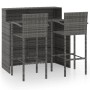 Set de muebles de bar de jardín 3 piezas gris de vidaXL, Conjuntos de jardín - Ref: Foro24-3064887, Precio: 313,52 €, Descuen...