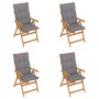 Garden chairs 4 units solid teak wood gray cushions by vidaXL, Garden chairs - Ref: Foro24-3065546, Price: 455,20 €, Discount: %