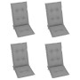 Garden chairs 4 units solid teak wood gray cushions by vidaXL, Garden chairs - Ref: Foro24-3065546, Price: 455,20 €, Discount: %