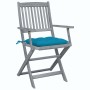 Folding garden chairs 6 pcs with solid acacia wood cushions by vidaXL, Garden chairs - Ref: Foro24-3065426, Price: 298,85 €, ...