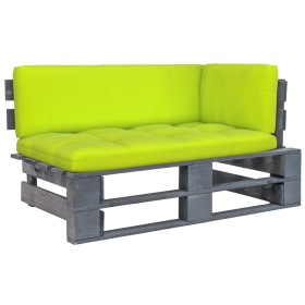 Eckgartensofa aus grau imprägnierten Kiefernholzpaletten von vidaXL, Modulare Sofas für den Außenbereich - Ref: Foro24-306656...