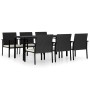 Garden dining set 7 pieces black synthetic rattan by vidaXL, Garden sets - Ref: Foro24-3065709, Price: 403,99 €, Discount: %